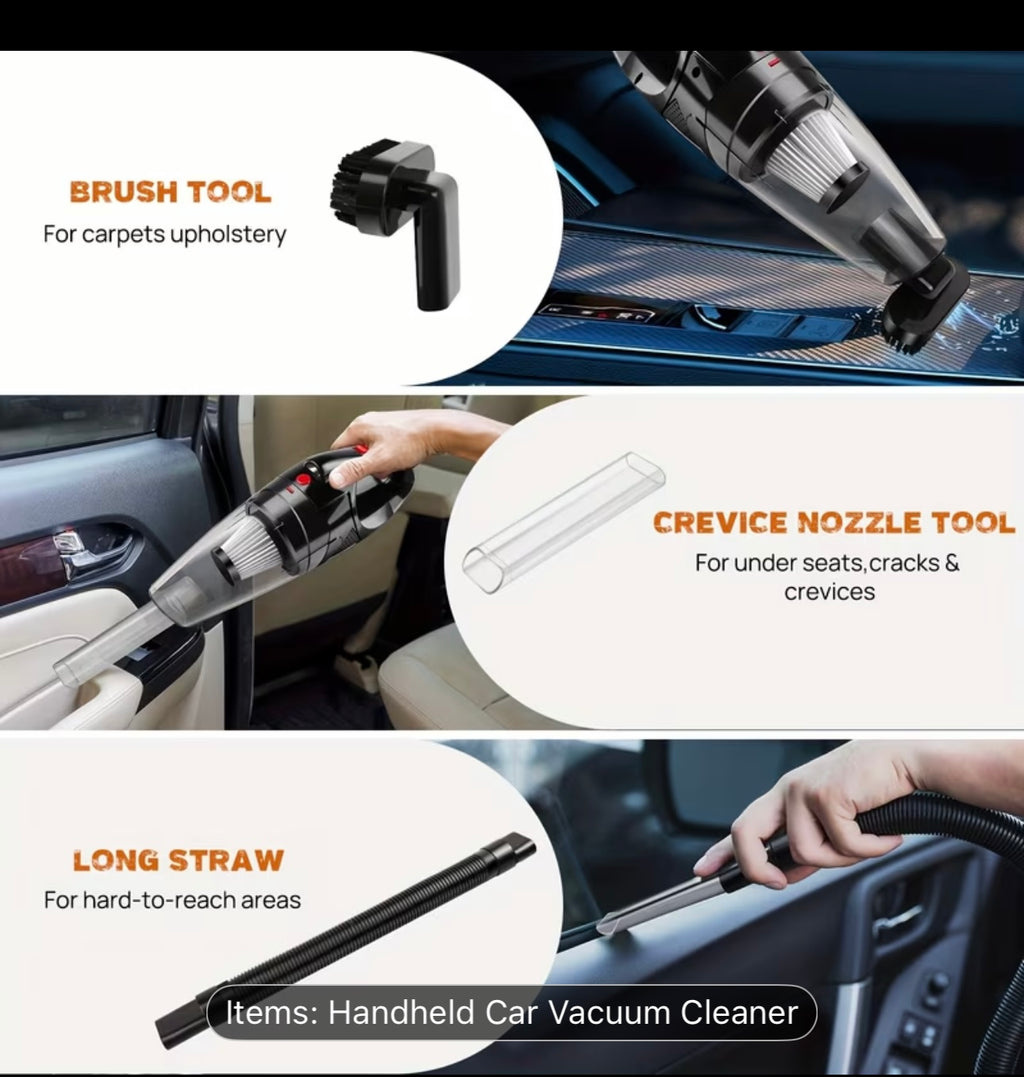 9000Pa Cordless Handheld Car Vacuum Cleaner with LED Light & HEPA Filter