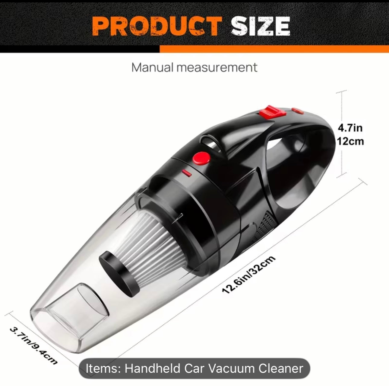9000Pa Cordless Handheld Car Vacuum Cleaner with LED Light & HEPA Filter