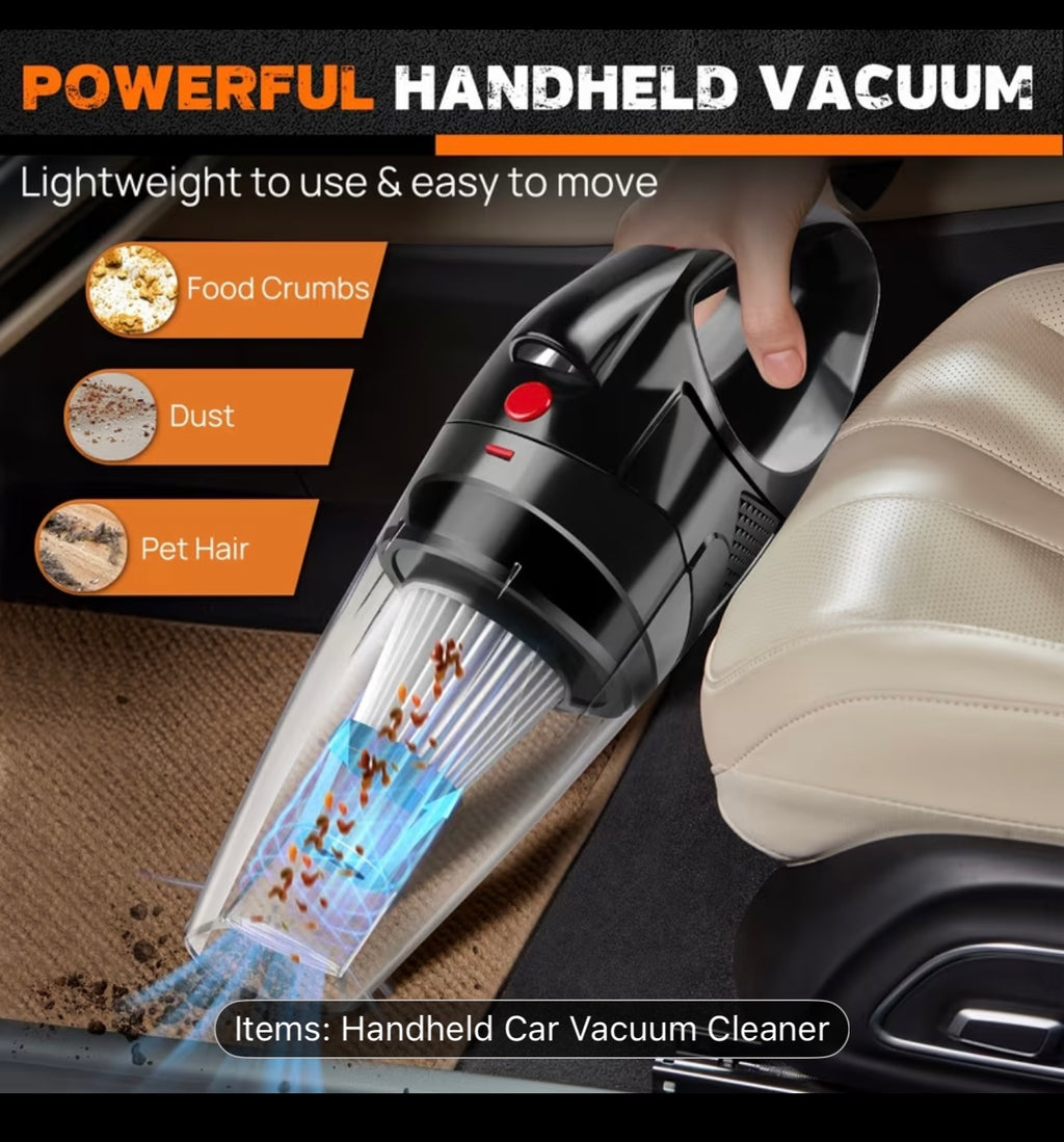 9000Pa Cordless Handheld Car Vacuum Cleaner with LED Light & HEPA Filter