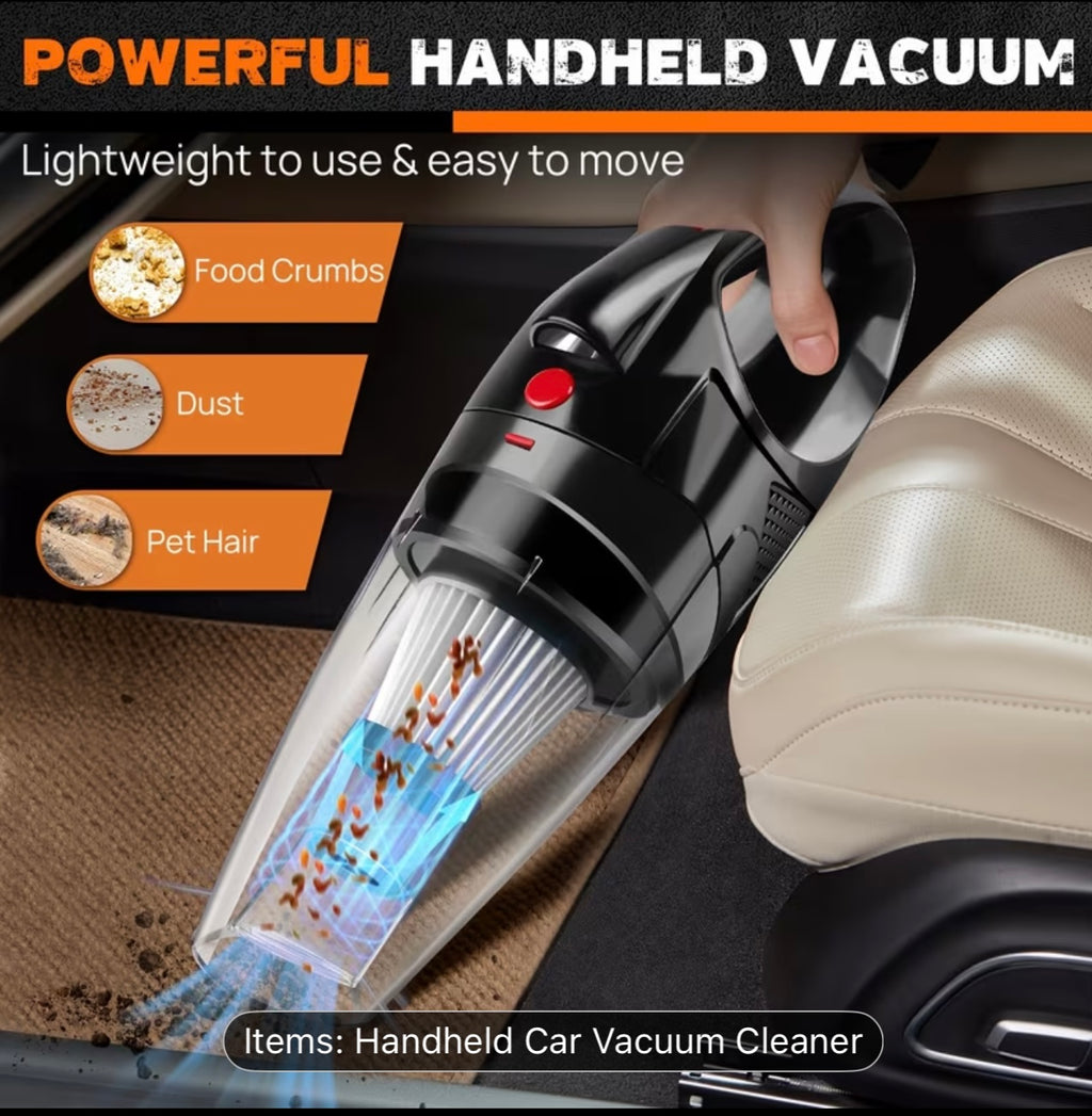 9000Pa Cordless Handheld Car Vacuum Cleaner with LED Light & HEPA Filter