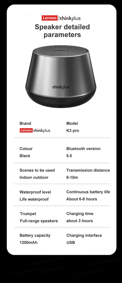 Lenovo K3 Pro Portable Bluetooth Speaker